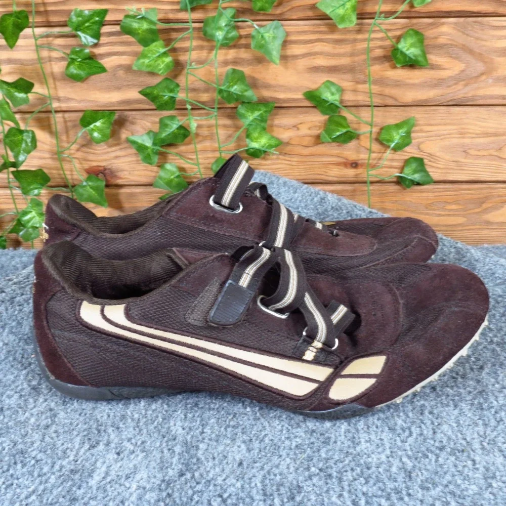 LA Gear Indy Womens Athletic Sneakers Size 9.5 Walking Shoes Brown Suede Mesh